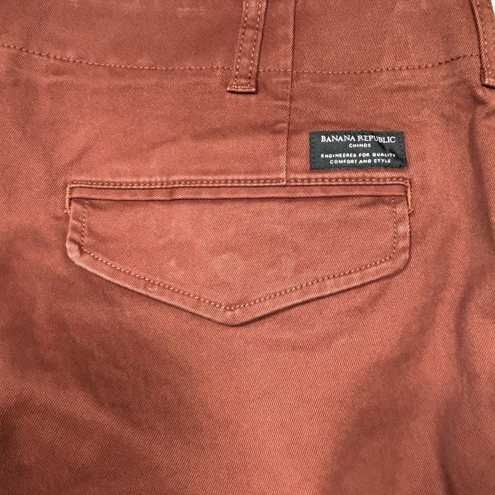 Banana Republic Pants Men's 36x34 Jasper Red Slim Fit Chino Twill Stretch EUC